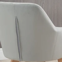 HOMCOM Set 2 Sedie per Sala da Pranzo Imbottite in Velluto con Braccioli e Gambe in Legno, Grigio(m-7)