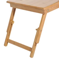 HOMCOM Tavolino da Letto per PC Pieghevole e Inclinabile con Cassetto, 72x35x22-30, Colore Legno(m-9)