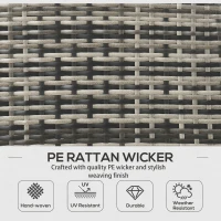 Outsunny 5 Seater Rattan Garden Furniture Set, 2 Armchairs, 3-Seater Wicker Sofa, 2 Footstools and Glass Table, 6 Piece Patio Rattan furniture Sofa Sets with Cushions for Conservatory, Mixed Grey(m-5)