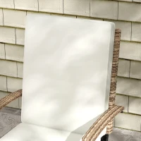 Outsunny 80° Reclining Rattan Lounger - White/Brown(m-9)