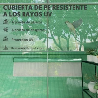 Outsunny Invernadero de Túnel 6x3x2 m con 6 Ventanas de Malla Cubierta de PE Anti-UV y 3 Puertas Enrollables Verde(m-6)