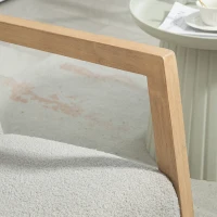 HOMCOM Fauteuil à bascule fauteuil allaitement rocking chair en tissu effet laine bouclée avec pieds en bois massif d'hévéa(m-9)