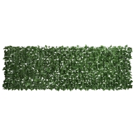 Outsunny Haie Artificiel Brise-Vue décoration Rouleau 3L x 1H m Feuillage hêtre réaliste Anti-UV, feuilles en soie, Vert foncé