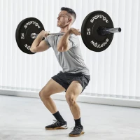 SPORTNOW Ensemble de disques de poids, 2 x 10 kg, norme olympique, caoutchouc, silencieux, Noir(m-2)