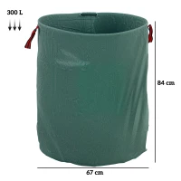 Outsunny Garden Waste Bags, 300L x 3 Heavy Duty Garden Bags, Foldable and Reusable Waste Sacks with Handles for Loading Leaf, Trash, Debris, Green(m-3)