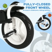 HOMCOM Tricycle 6 en 1 pour enfants, poignée de poussée, siège réversible, panier, auvent, ceinture de sécurité, 1-5 ans, bleu(m-9)