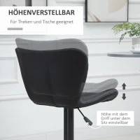 HOMCOM 2-er-Set Barhocker Retrodesign 47 cm x 51,5 cm x 89-109 cm Schwarz(m-4)
