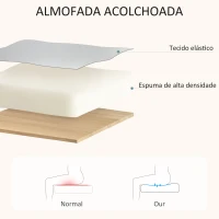 HOMCOM Cadeira de Escritório com Apoio para os Braços de Madeira e Altura Ajustável Cadeira Giratória 59x55x84-94 cm Cinza(m-4)