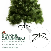 HOMCOM Künstlicher Weihnachtsbaum 210 cm künstlich Tannenbaum mit 505 Spitzen Christbaum Weihnachtsdeko inkl. Metallständer für drinnen(m-6)
