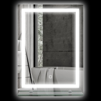 kleankin Miroir lumineux LED mural de salle de bain avec étagère intégrée 3 couleurs luminosité réglable interrupteur tactile