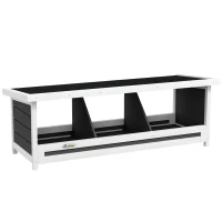 PawHut Legenest für Hühner 3 Ställe mit Asphaltdach Holzkonstruktion 95 x 37 x 34 cm Grau Schwarz(m-6)