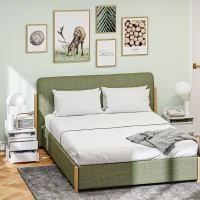 HOMCOM Lot de 2 tables de chevet avec tiroirs et étagère, table d'appoint moderne, pour chambre à coucher, Blanc(m-4)