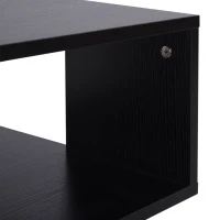 HOMCOM Tavolino da Caffè di Design, Tavolino da Salotto Bianco, 2 Ripiani Aperti, Design Moderno, Tavolino da Salotto e Soggiorno, Legno, 40x40x43cm, Nero(m-9)