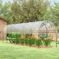 Outsunny Gewächshaus Tomaten 7 Stahlbögen Kunststofffolie 6 x 1,23 x 1,71 m grün(m-2)