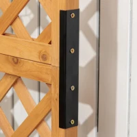 Outsunny Quadratischer Pflanzkasten mit Rankgitter auf Beinen für Pflanzen - Abm. 54,5L x 52B x 180H cm - Vorgeöltes Tannenholz(m-4)