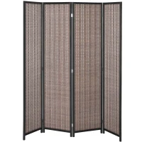 HOMCOM Paravent en bois séparateur de pièce closion de séparation pliable 4 panneaux 180 x 180 cm marron(m-1)