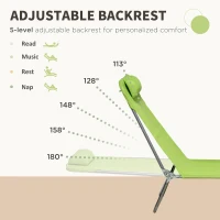 Outsunny Set of Two Steel Frame Sun Loungers, with Reclining Backs - Green(m-4)