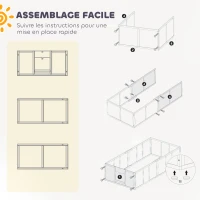 PawHut Boîte de mise bas pour chiens chiots, parc mise bas avec porte à hauteur réglable, pour grands chiens, 196 x 96 x 48 cm(m-6)