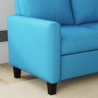 HOMCOM Canapé d'angle canapé 3 places avec méridienne réversible gauche ou droite pour salon, bureau, appartement bleu(m-8)