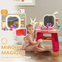 AIYAPLAY Coiffeuse pour enfants 23 PCS, table de maquillage avec miroir, lumière LED et musique, pour enfants de 3 à 6 ans, rose(m-4)
