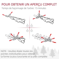 HOMCOM Sapin de Noël artificiel 210 arbre de Noël avec support en métal pliable, 1674 branches, décoration de Noël réaliste(m-7)