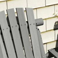 Outsunny Wood Patio Chair Bench 2 Seats w/ Centre Coffee Table, Garden Bench, Grey(m-9)