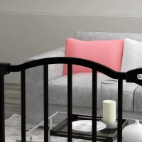 PawHut Metal Pet Safety Gate Dog Gate Folding Fence 74-87cm, Black(m-9)