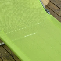 Outsunny Set of Two Steel Frame Sun Loungers, with Reclining Backs - Green(m-7)