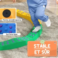 AIYAPLAY Poutre d'équilibre pour enfants 8 pierres de pas ondulées avec surface exturée antidérapante et tapis de fond(m-6)