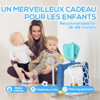 AIYAPLAY But de football pour enfants, centre multi-activités 3 en 1 avec panier de basket réglable tableau de score set de golf(m-8)