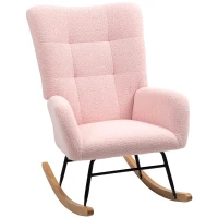 HOMCOM Teddy Fleece Rocking Chair - Pink(m-10)