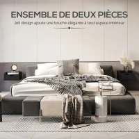 HOMCOM Lot de 2 tables de chevet murales tables de nuit suspendues tiroir plateau aspect bois dim. 40L x 30l x 19,5H cm(m-4)