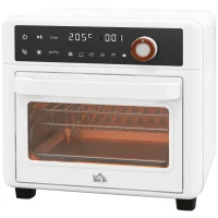 HOMCOM Tischbackofen 13L 1200W Heißluftfritteuse 1200W Heißluftfritteuse mit 12 Heizmodi und Timer Creme(m-1)