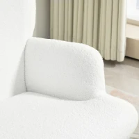 HOMCOM Fauteuil inclinable avec repose-pieds, dossier haut, couverture en sherpa, pieds en métal doré, jusqu'à 120kg, Blanc(m-5)