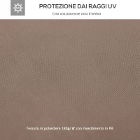 Outsunny Toit de Remplacement pour pavillon de Jardin Toile de Rechange pour pavillon tonnelle Tente 3 x 3 m Marron(m-4)