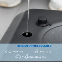 SPORTNOW Panier de basket sur pied hauteur réglable 235-264cm avec base de lestage roulettes panneau arrière robuste noir(m-7)