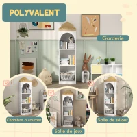 AIYAPLAY Bibliothèque pour enfants avec étagère 3 niveaux joli design nuage pour chambre coin lecture blanc(m-7)