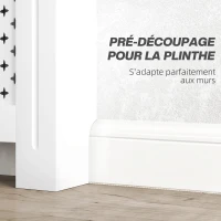 HOMCOM Couvercle de radiateur cache radiateur grille croisée pour salon chambre à coucher en bois 78l x 19P x 82H cm blanc(m-7)