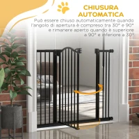 PawHut Cancelletto per Cani Estensibile con 4 Viti Regolabili, in Metallo e Plastica, 74-100x78 cm, Nero(m-5)