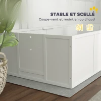 PawHut Boîte de mise bas pour chiens chiots, parc mise bas avec porte à hauteur réglable, pour grands chiens, 196 x 96 x 48 cm(m-5)