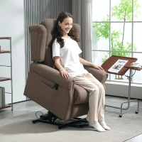 HOMCOM 45° Lifting Riser and Recliner Armchair  - Dark Brown(m-2)