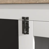 PawHut Hundekäfig Innenhundekäfig mit 3 Türen Tafel für mittelgroße Hunde 20 kg, 80 x 60 x 70 cm weiß(m-5)