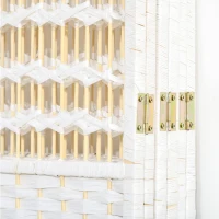 HOMCOM Biombo de 6 Paneles Separador de Ambientes Plegable de Fibra de Papel para Dormitorio Salón 242x170 cm Blanco(m-9)