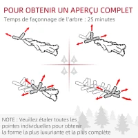 HOMCOM Sapin de Noël Artificiel 180 cm Arbre de Noël Slim avec support en acier pliable, 479 branches épines Vert(m-7)