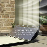 Outsunny Abri bûches de stockage pour bois de chauffage en acier galvanisé ondulé - 145l x 43P x 145H cm(m-5)