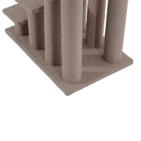 PawHut Escalera de Mascota Escalón Gato con 4 Pasos de Felpa y Postes Cubierto de Felpa 63.5x43x60cm Marrón Claro(m-7)
