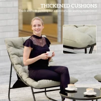 Outsunny 4 Seater Garden Furniture Set, Conversation Set with Loveseat Sofa, Chairs, Glass Coffee Table, Thick Cushions, Steel Outdoor Sofa for Balcony, Poolside, Conservatory, Light Grey(m-4)