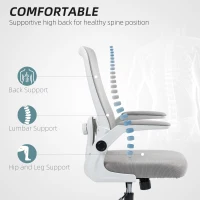 HOMCOM Mesh Back Adjustable Office Chair - Grey(m-4)