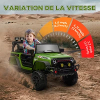 AIYAPLAY Buggy 4x4 voiture électrique enfant UTV avec télécommande 2.4Ghz 2 moteurs 12 V vert(m-6)