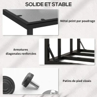 Outsunny Abri-bûches range-bûche extérieur charge maximale 2000 kg avec housse de protection imperméable 185 x 62 x 184 cm noir(m-7)